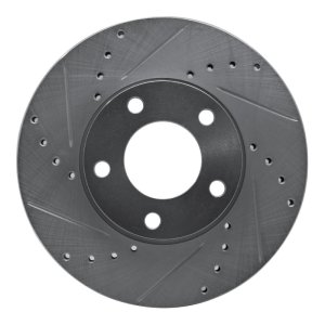 Mazda 3 Brake Rotor (1) - Front Left - R1 Concepts - Drilled & Slotted - Silver - `04-`13